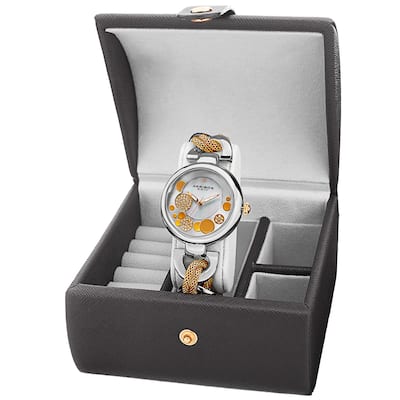 Akribos XXIV Women's Quartz Two-Tone Bracelet Watch + Jewelry Box