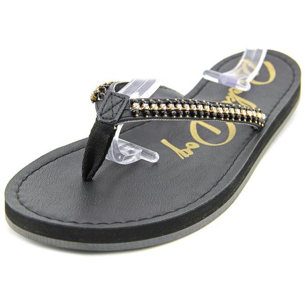 fancy black flip flops