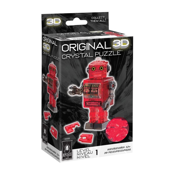 Bepuzzled 3D Crystal Puzzle Red 39-piece Robot - Overstock ...