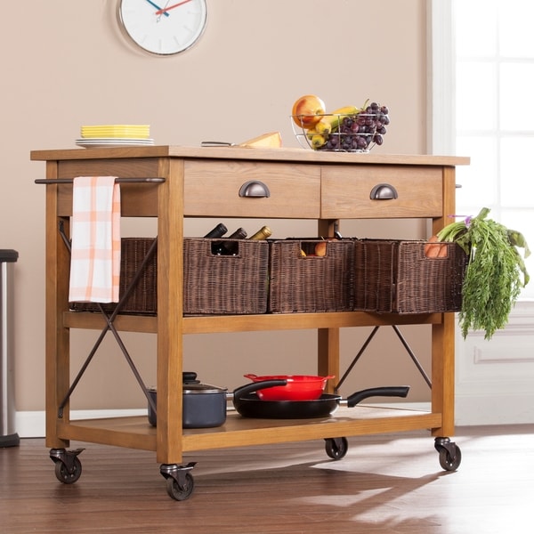 Shop Harper Blvd Modern Farmhouse Rolling Kitchen Island Free