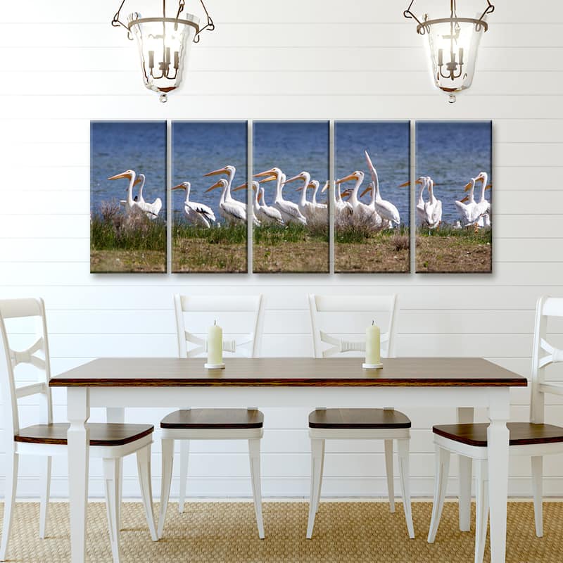 Pelicans' 5-Pc Nature Photography Canvas Print Set