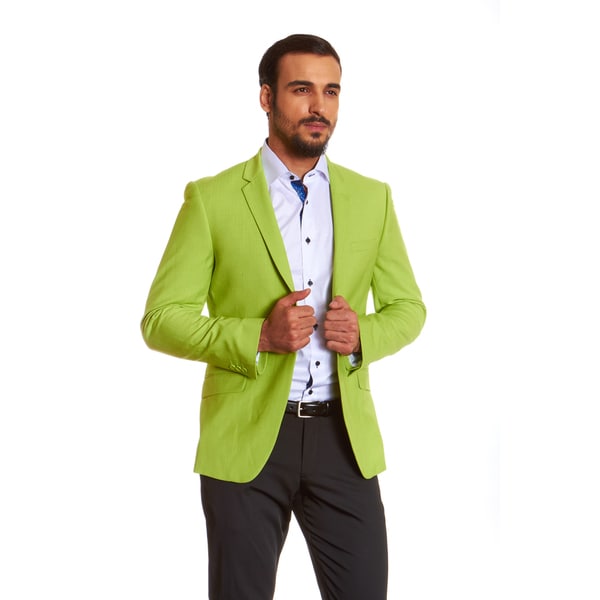 Shop Suslo Couture Men's Green Linen Sport Coat Blazer Free Shipping