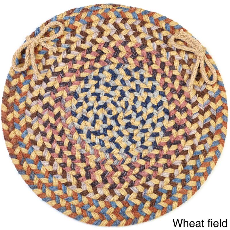Augusta Wool Reversible Chair Pads (Set of 4) - Wheat