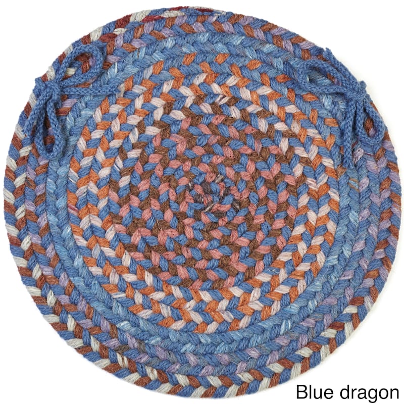 Augusta Wool Reversible Chair Pads (Set of 4) - Blue