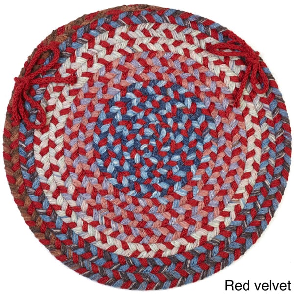 slide 2 of 2, Augusta Wool Reversible Chair Pads (Set of 4) Red