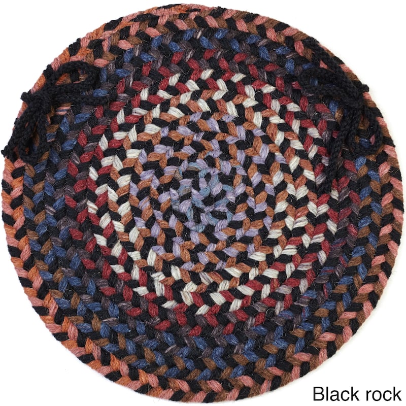 Augusta Wool Reversible Chair Pads (Set of 4) - Black