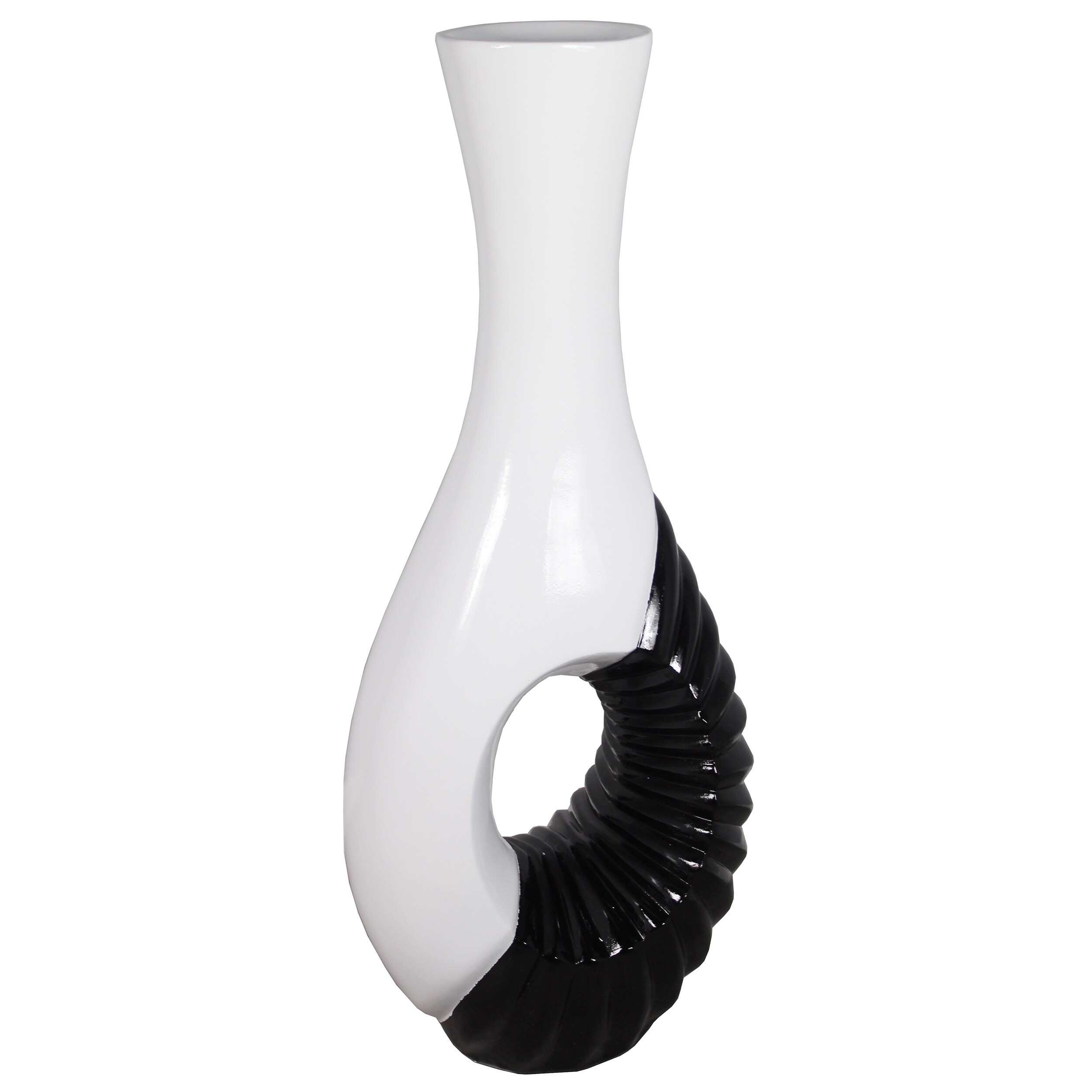 Shop Modern Black White Large 43 Inch Floor Vase On Sale