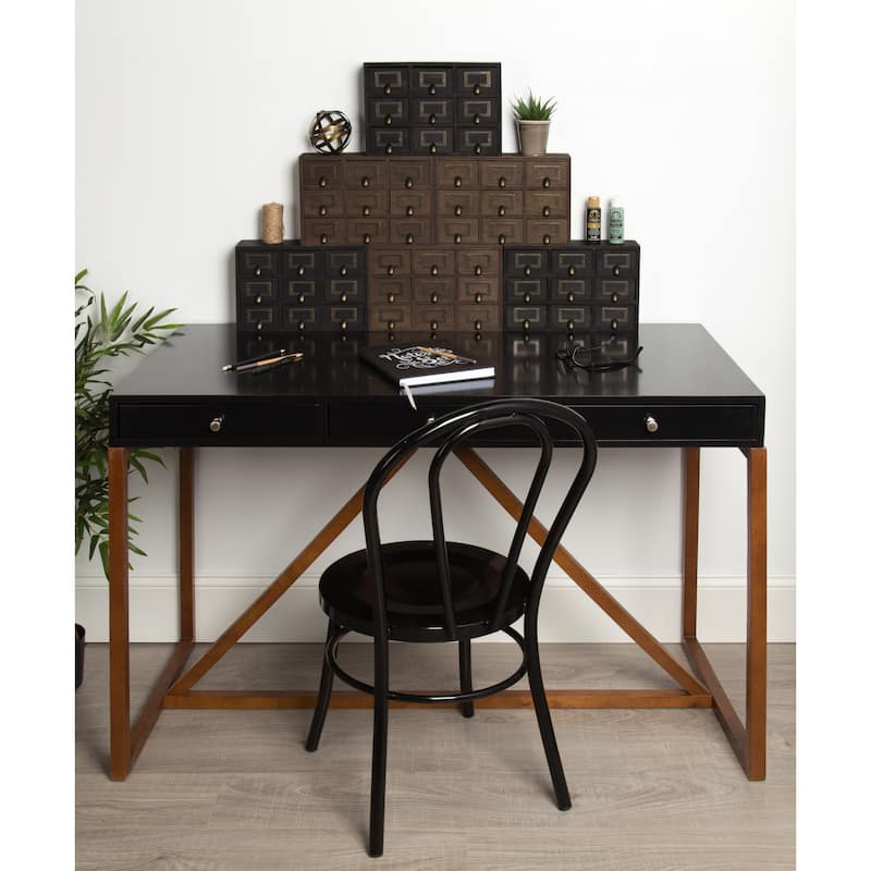 Apothecary 7.5x12x4 Desktop Rustic Wood Drawer Set - Brown