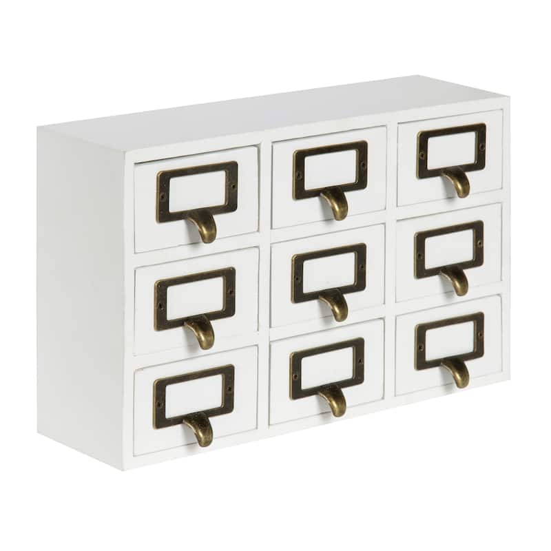 Apothecary 7.5x12x4 Desktop Rustic Wood Drawer Set - White