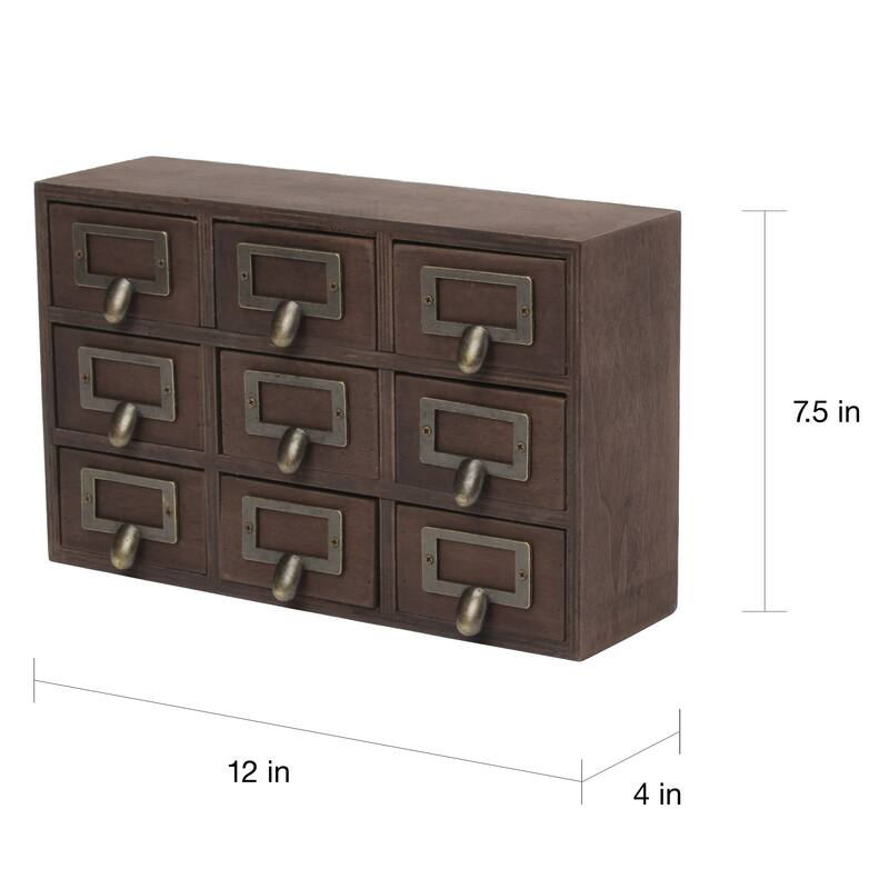Apothecary 7.5x12x4 Desktop Rustic Wood Drawer Set