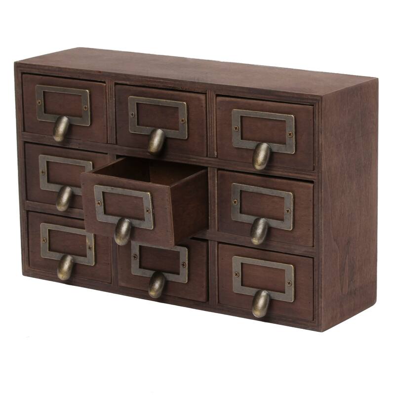 Apothecary 7.5x12x4 Desktop Rustic Wood Drawer Set