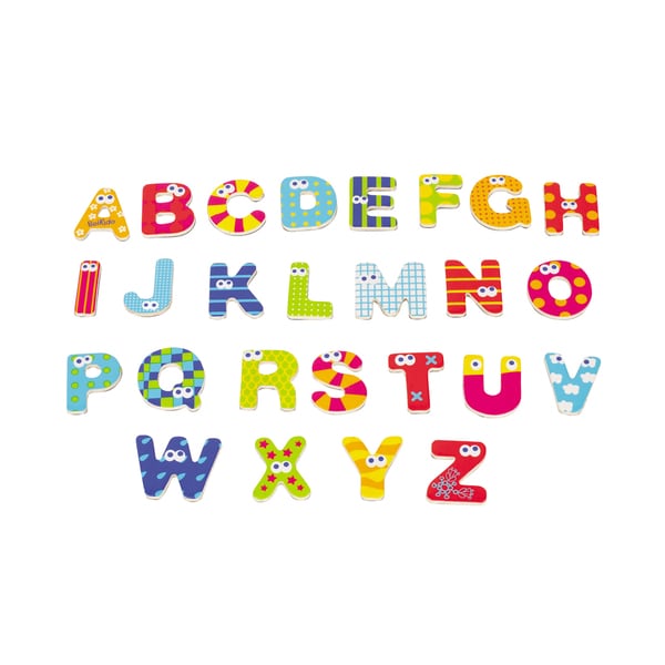 Wooden Magnetic Capital Letters 59 Piece Set