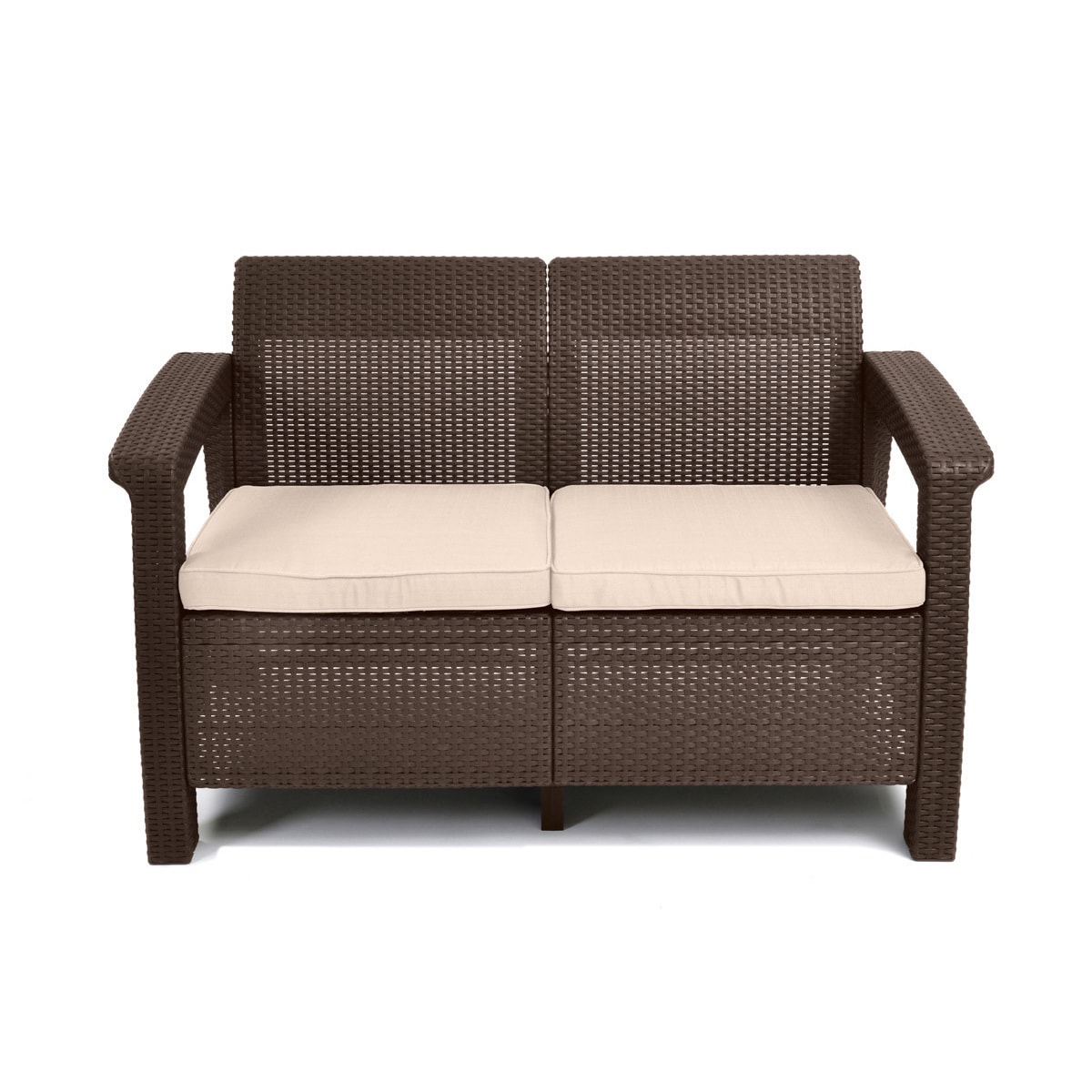 Keter Corfu Loveseat Bench All-Weather Patio Garden Seating With