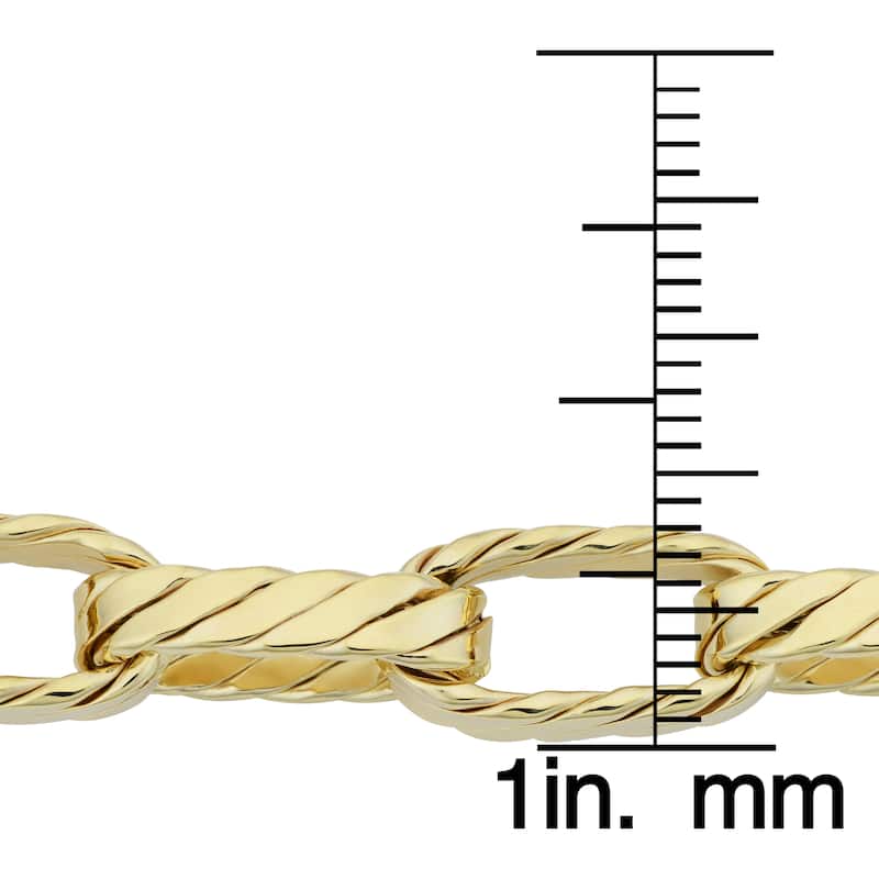 Fremada 14k Yellow Gold 8-mm Ribbed Oval Link Bracelet (8.25 inches)