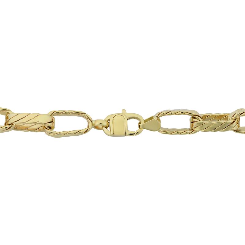 Fremada 14k Yellow Gold 8-mm Ribbed Oval Link Bracelet (8.25 inches)