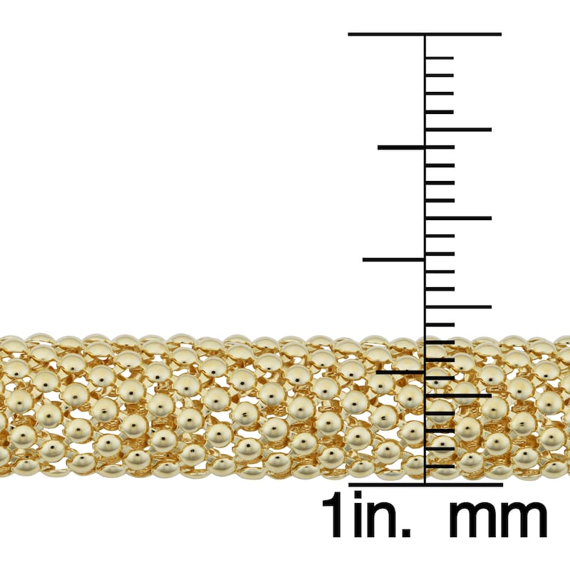 Fremada 14k Yellow Gold 8.5-mm Puffed Mesh Bracelet (7.5 inches)