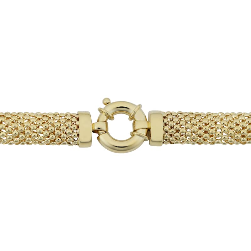 Fremada 14k Yellow Gold 8.5-mm Puffed Mesh Bracelet (7.5 inches)