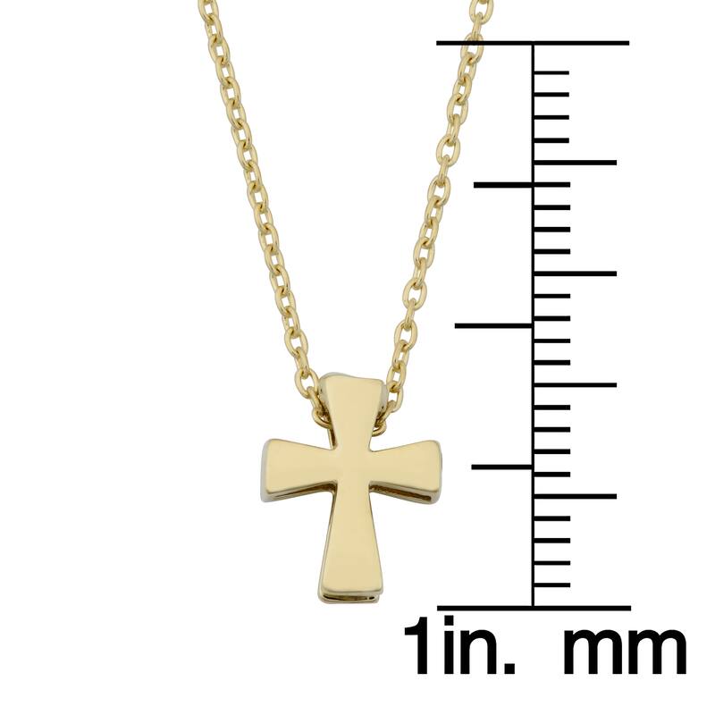 Fremada 10k Yellow Gold High Polish Small Cross Adjustable Length Necklace