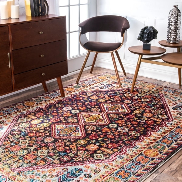 nuLOOM Distressed Traditional Floral Persian Area Rug