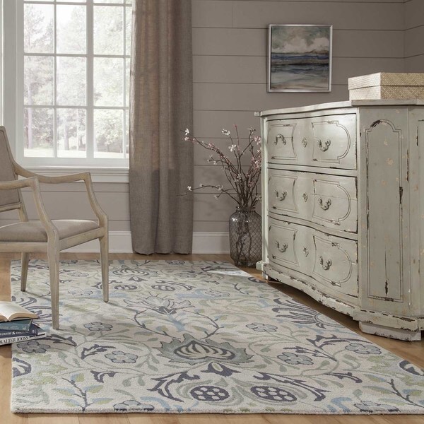 Momeni Newport Blue Hand Tufted Wool Runner Rug - 2'3 x 8'