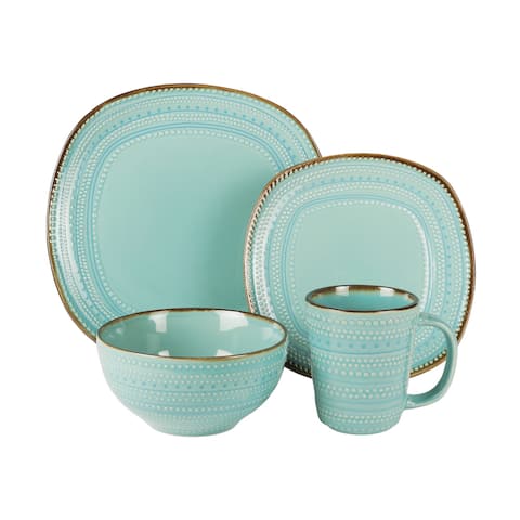 American Atelier Tallulah Blue Earthenware 16-piece Dinnerware Set