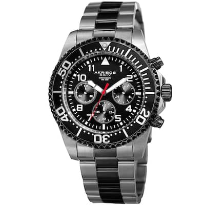 Akribos XXIV Men's Quartz Chronograph Two-Tone Stainless Steel Bracelet Watch
