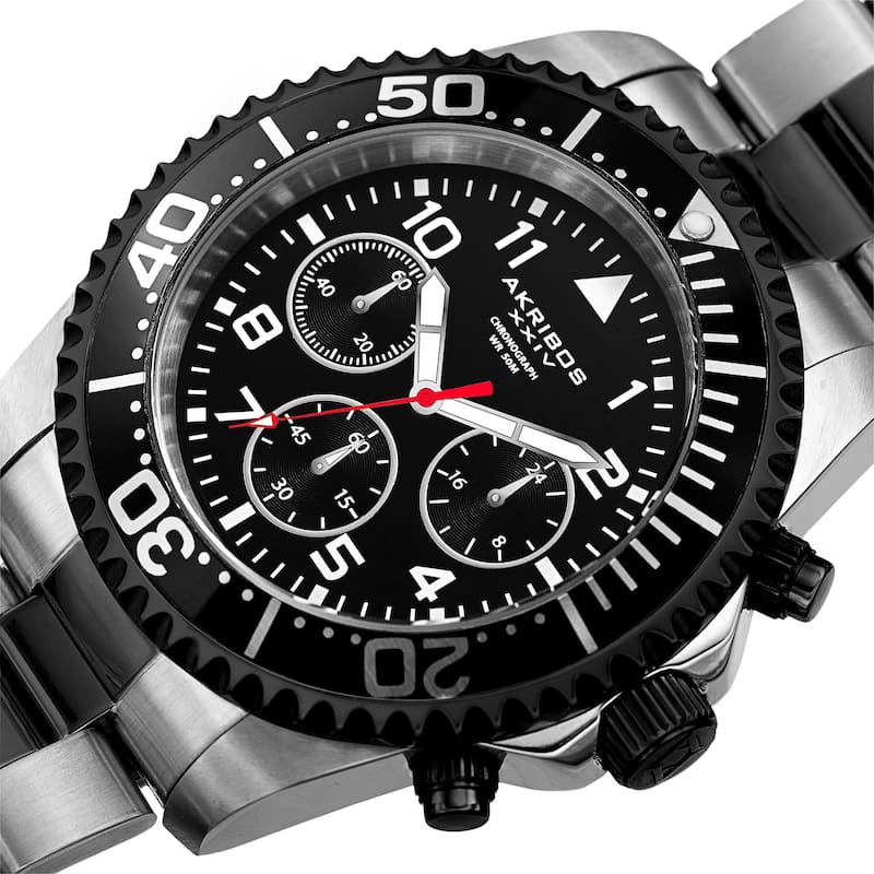 Akribos XXIV Men's Quartz Chronograph Two-Tone Stainless Steel Bracelet Watch
