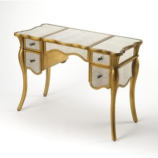 Butler Isabella Gold Leaf-trimmed Wood/ Glass Vanity