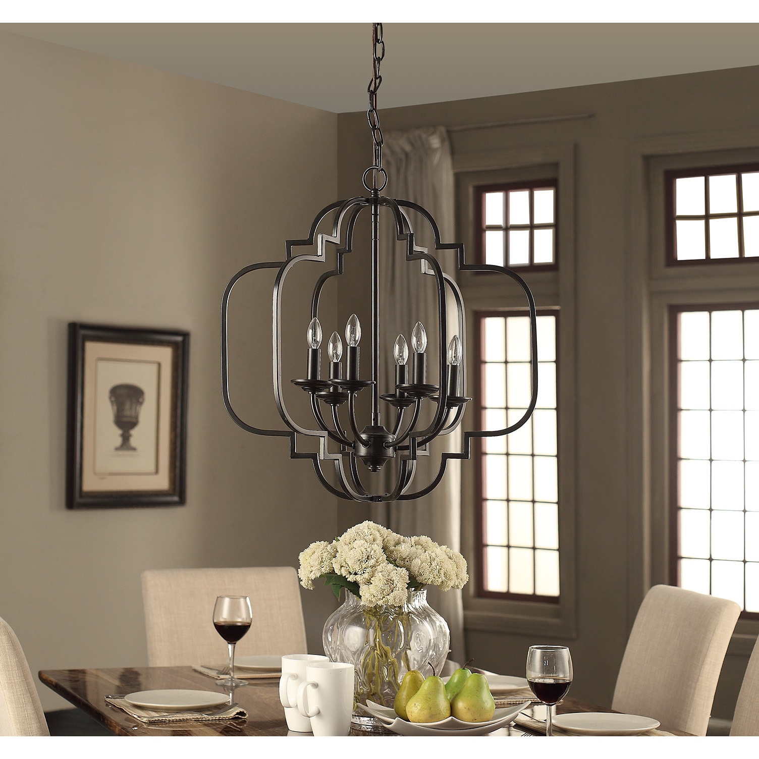 I Love Living Moroccan 6-Light Dark Bronze Chandelier (Dark Bronze) - Chandeliers For Bedrooms by Overstock.com