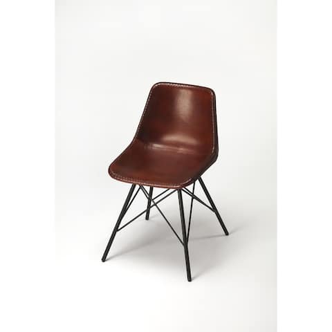 Handmade Butler Inland Leather Side Chair (India)