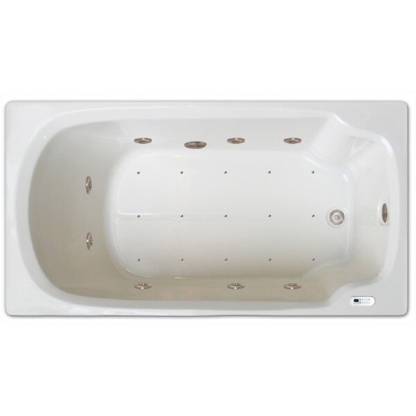 Signature Bath White Acrylic Dropin Whirlpool Combo Tub with LED