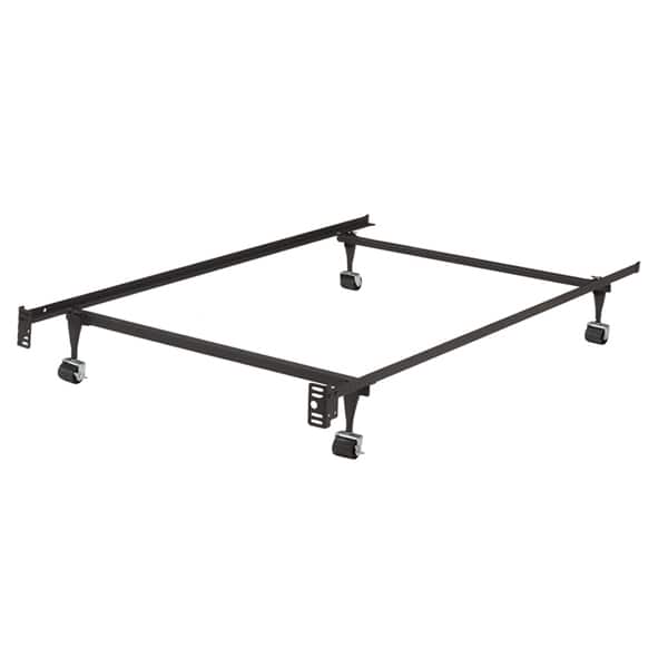 Metal Twin-size Bed Frame With 4 Roller Wheels (2 With Brakes, 2 Without)