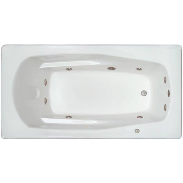 Signature Bath White Acrylic Whirlpool Drop-in Bathtub