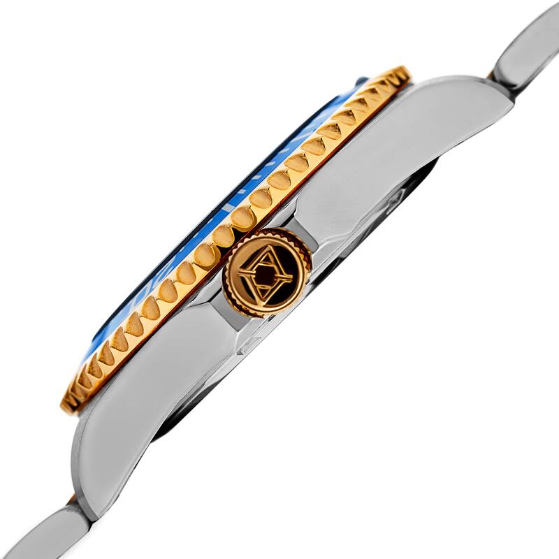 Akribos XXIV Men's Quartz Diver Style Date Watch with Stainless Steel Bracelet