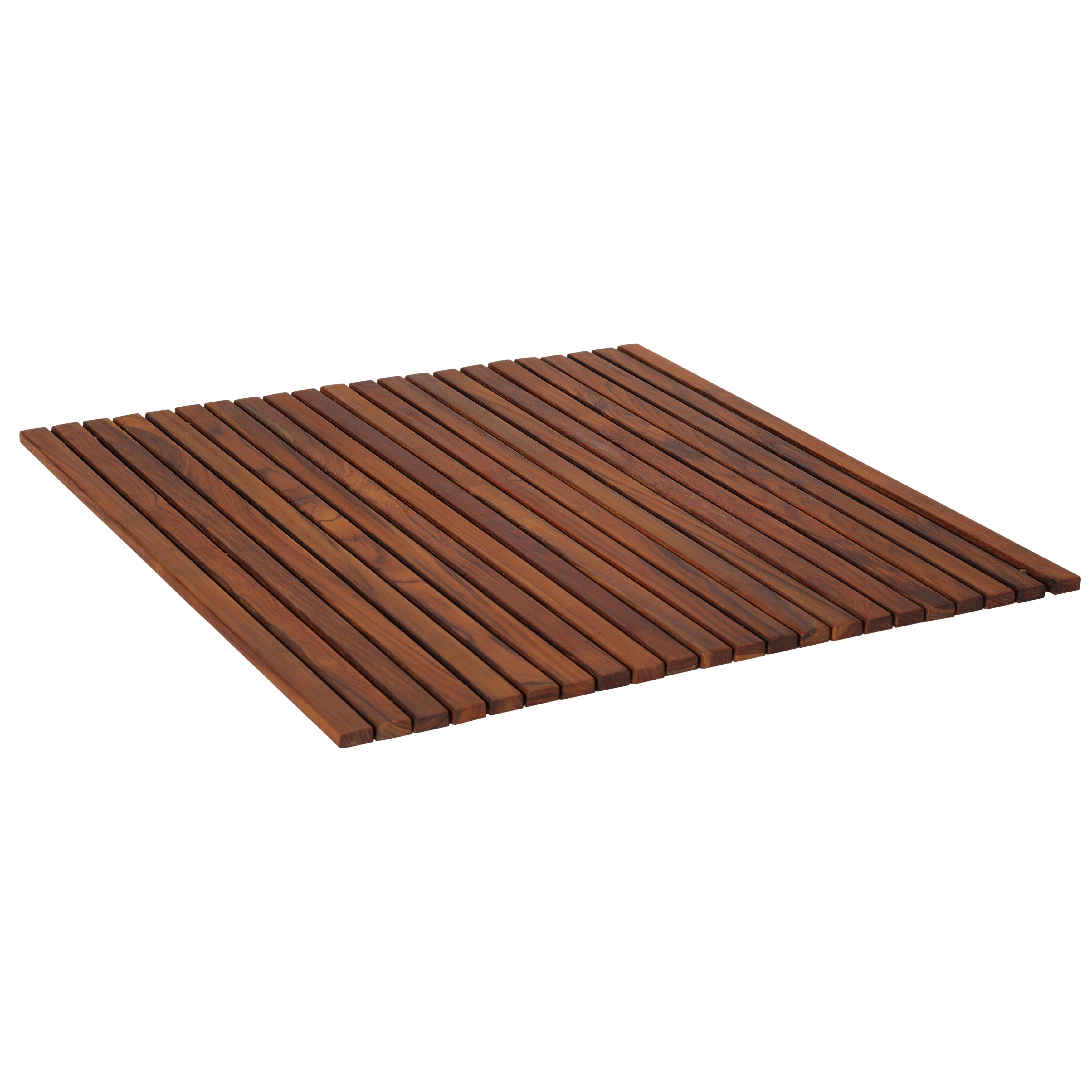 Nordic Style Oiled Teak Shower Mat 31.4 x 19.6 Wide End Slat