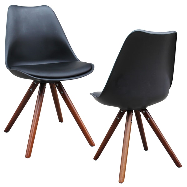 Shop Klein Mid Century Modern Faux Leather Accent Chairs (Set of 2