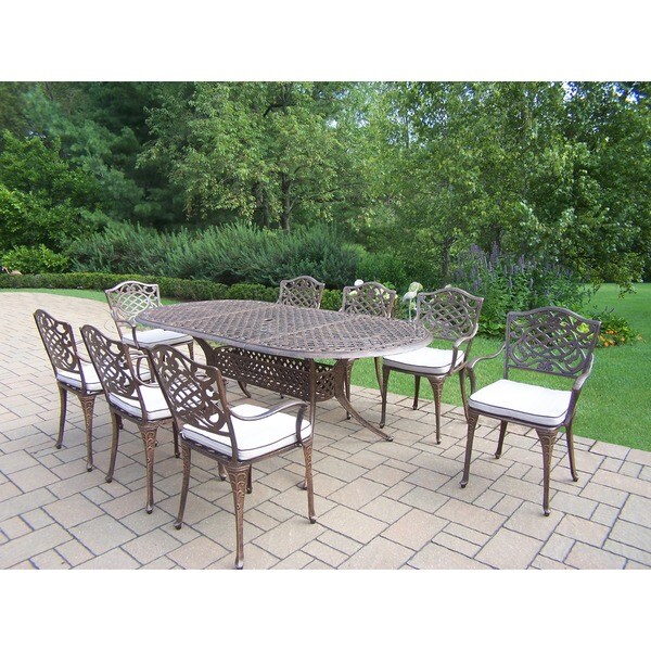 Shop Dakota Cast Aluminum 84 x 42-inch 9-piece Outdoor ...