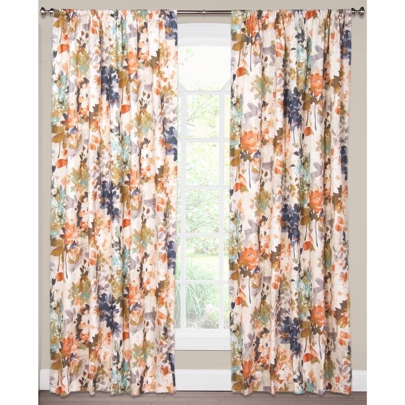 SIScovers Multi-color Cotton Floral Curtain Panel