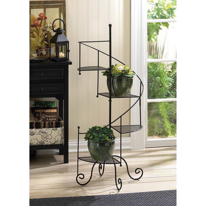 Spiral Metal 4-Step Plant Stand