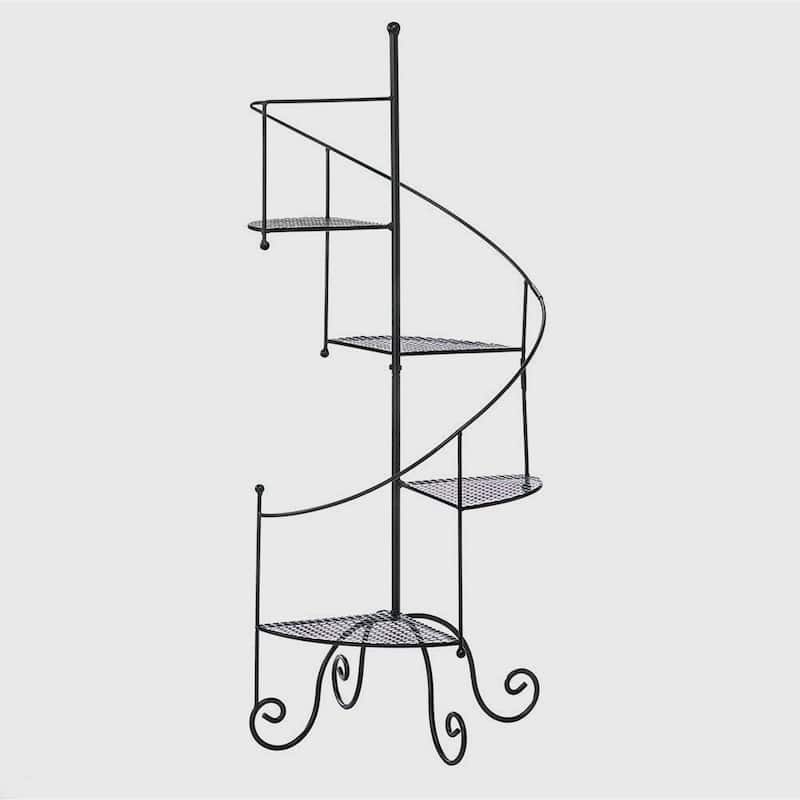 Spiral Metal 4-Step Plant Stand