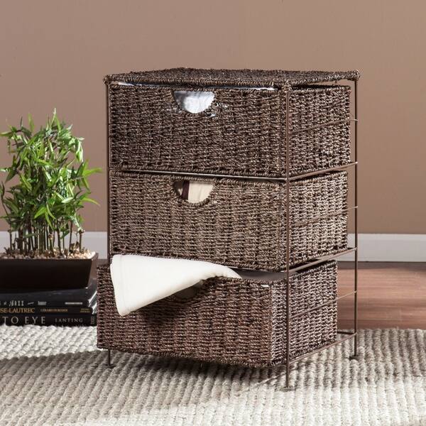 Shop Kerry Seagrass 3 Drawer Storage Free Shipping Today