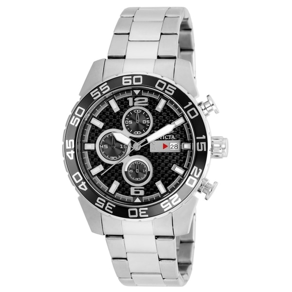 Invicta Stainless Steel Men's Watch with Black Dial