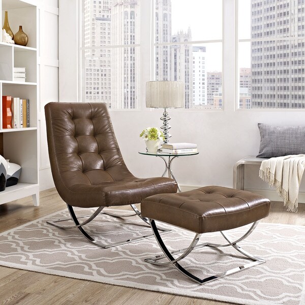 Slope Faux Leather Lounge Chair And Ottoman Set Free Shipping Slope Faux Leather Lounge Chair And Ottoman Set