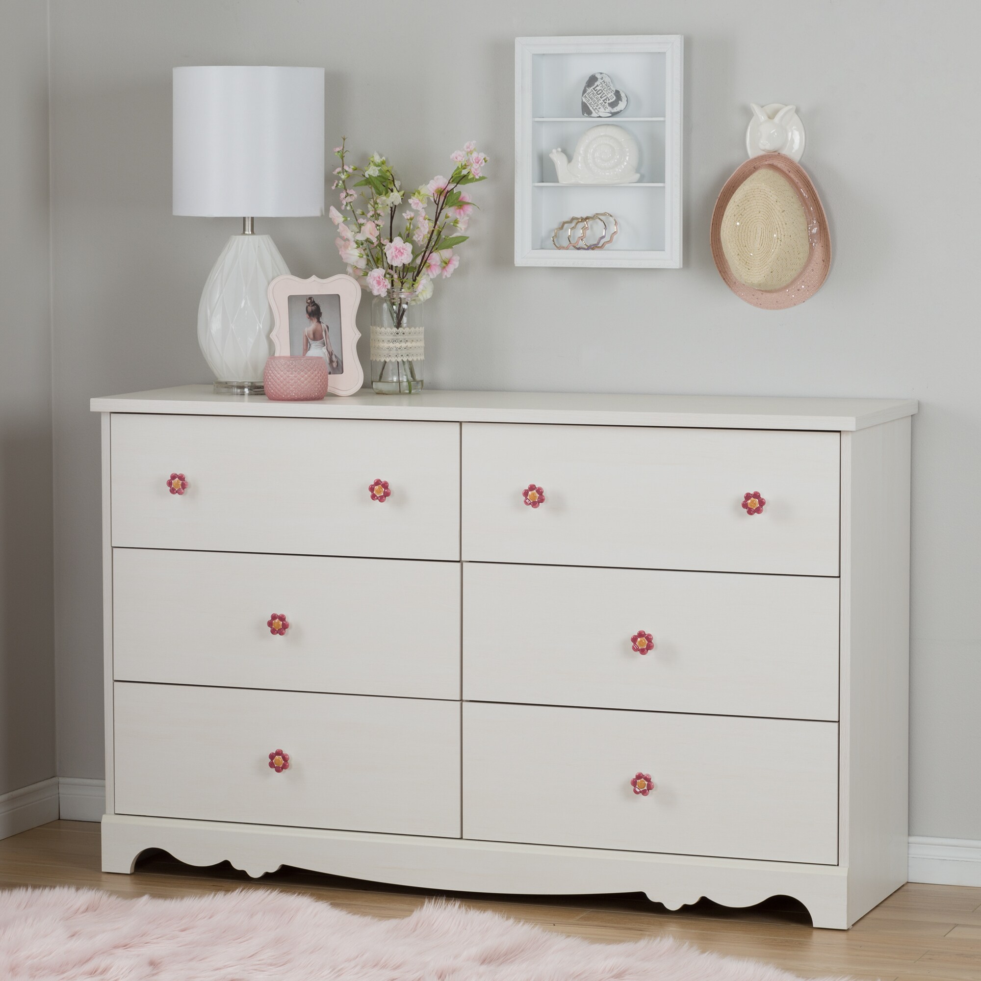 Shop South Shore Lily Rose 6 Drawer Double Dresser Overstock
