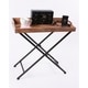 Kate and Laurel Marmora Black Metal and Rustic Wood Folding Tray Table - Thumbnail 10