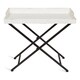 Kate and Laurel Marmora Black Metal and Rustic Wood Folding Tray Table - Thumbnail 13
