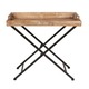 Kate and Laurel Marmora Black Metal and Rustic Wood Folding Tray Table - Thumbnail 1