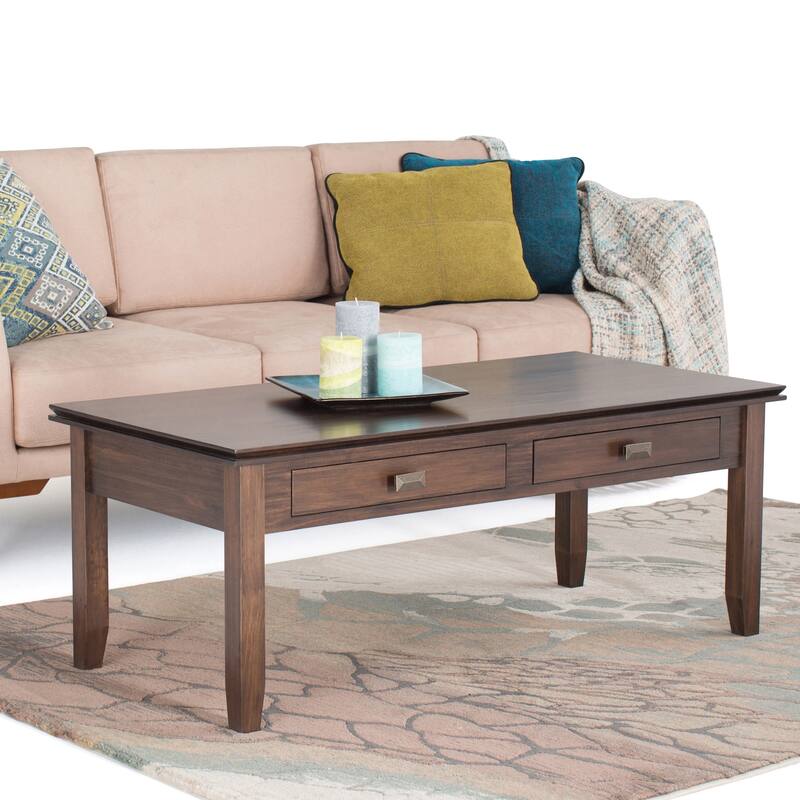 WYNDENHALL Stratford SOLID WOOD 46 inch Wide Rectangle Transitional Coffee Table - 46 Inches wide