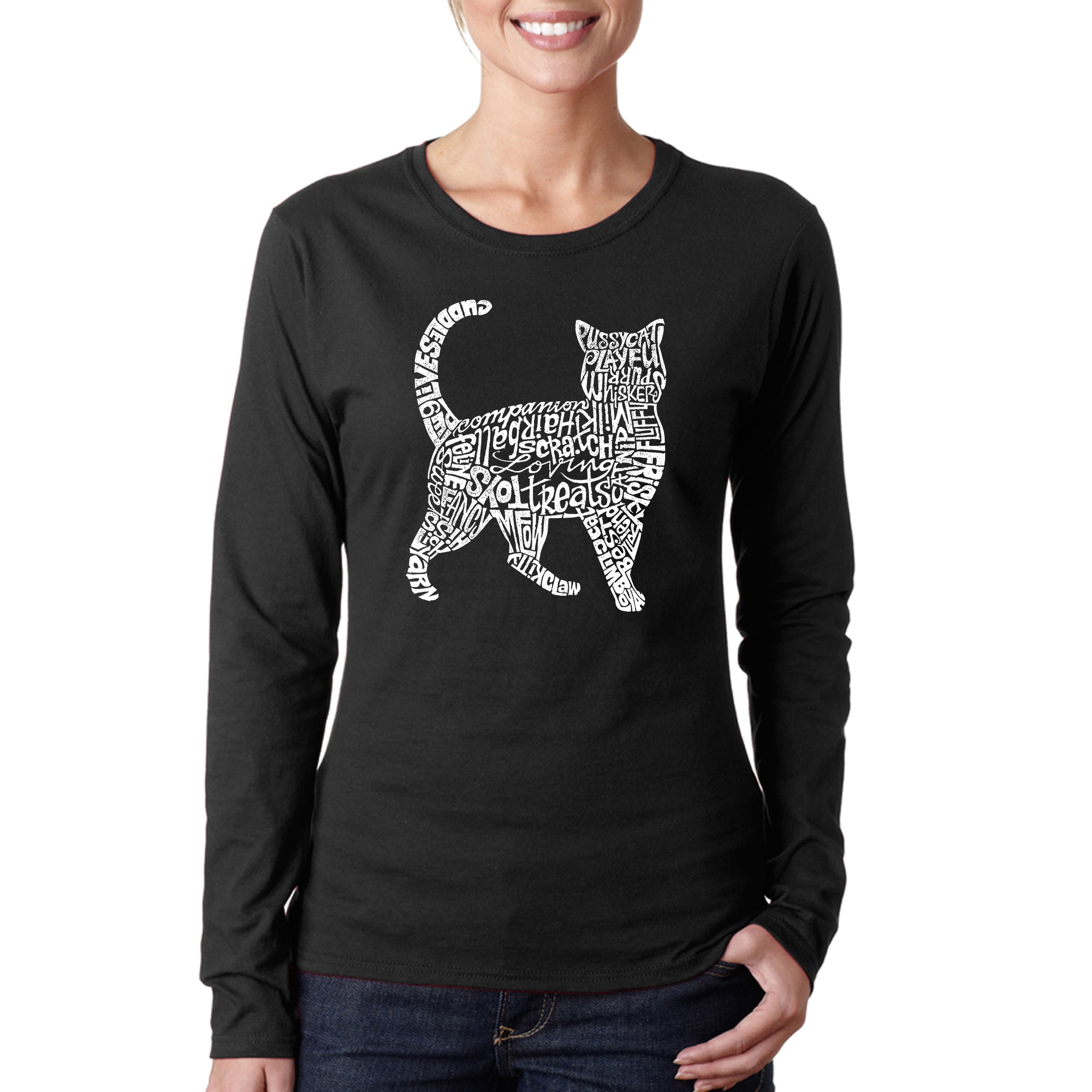women's long sleeve cat shirts