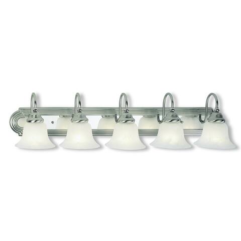 Livex Lighting Belmont Brushed Nickel Finish with Polished Chrome Finish 5-light Insert Bath Light